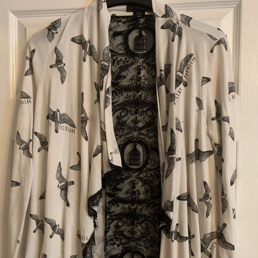 black and white cardigan
